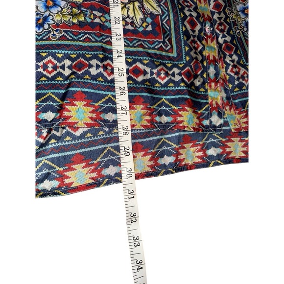 Johnny Was Ledona Janelle Blouse Button-Up Silk Sz Small Artsy Floral Resort - Picture 13 of 15